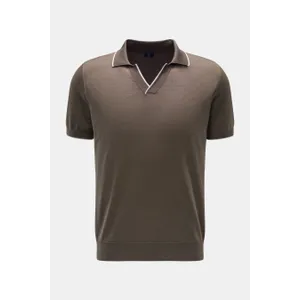 Fedeli - Herren - Kurzarm-Strickpolo %27Wave%27 graubraun Fedeli - Herren - Kurzarm-Strickpolo %27Wave%27 graubraun