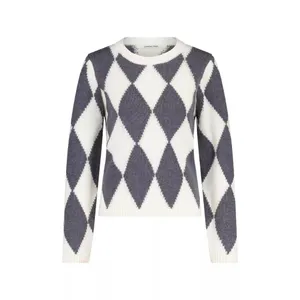 Liviana Conti - Pullover aus Woll-Mix mit Rautenmuster 47701888336 - Größe 34 - white Liviana Conti - Pullover aus Woll-Mix mit Rautenmuster 47701888336 - Größe 34 - white