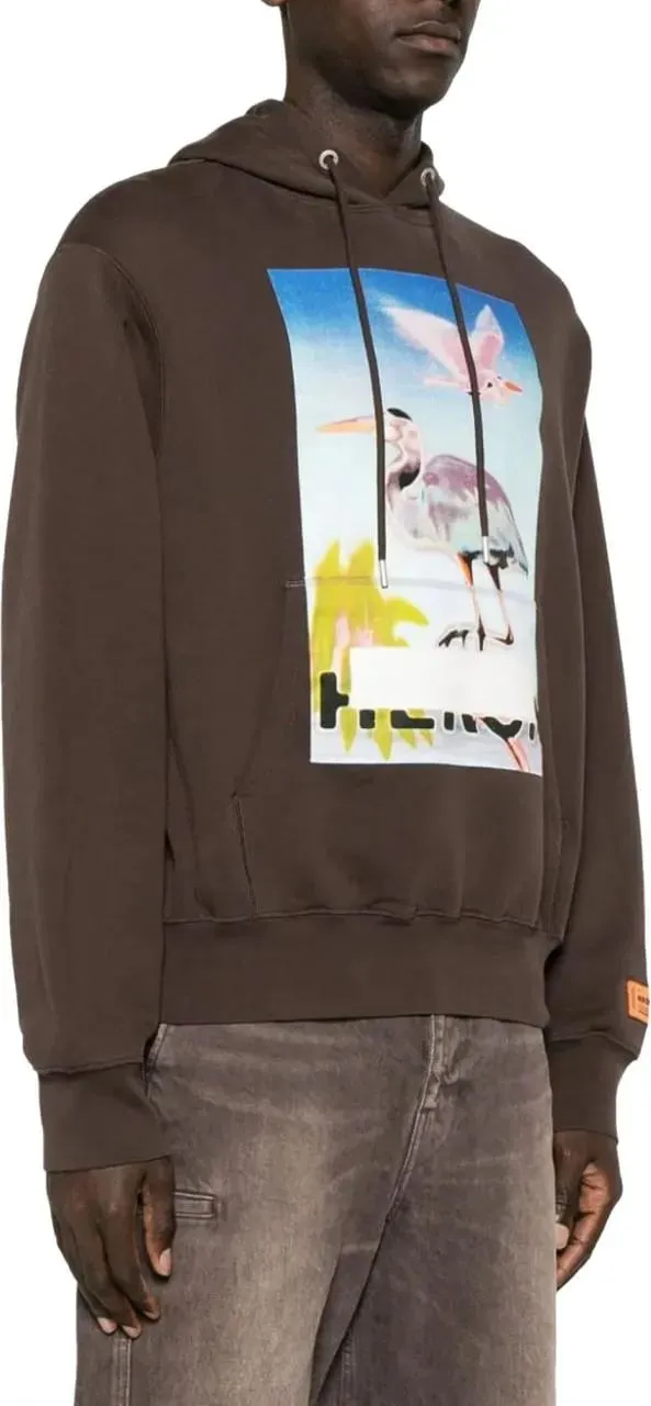 Heron Preston - Heron Censored Logo Hoodie - Größe M - braun – Bild 3