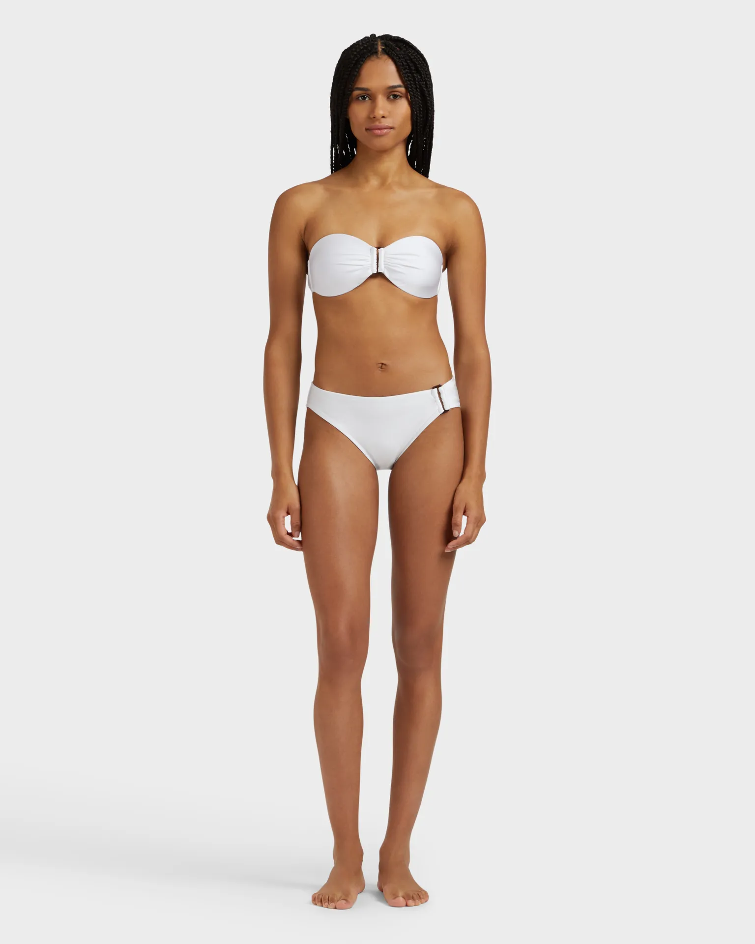 Vilebrequin - Shiny Stretch Solid Bandeau-bikinioberteil Für Damen - Bademode - Lune - Weiss - Größe M – Bild 2