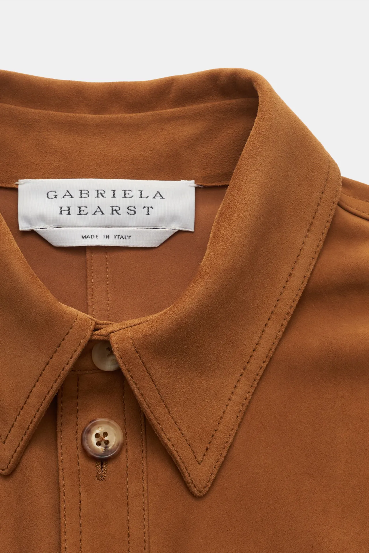 Gabriela Hearst - Herren - Veloursleder-Overshirt 'Lucas' hellbraun – Bild 3