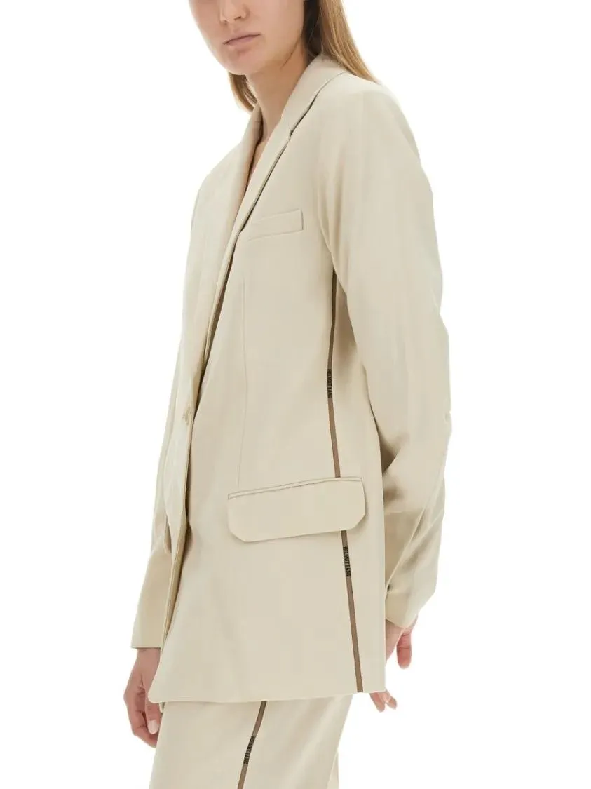 Helmut Lang - Tailored Jacket With Notched Lapel And Distinctive - Größe 6 - beige – Bild 2
