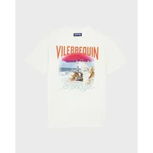 Vilebrequin - Wave On Vbq Beach T-shirt Aus Baumwolle Für Herren - T-shirt - Portisol - Weiss - Größe L Vilebrequin - Wave On Vbq Beach T-shirt Aus Baumwolle Für Herren - T-shirt - Portisol - Weiss - Größe L