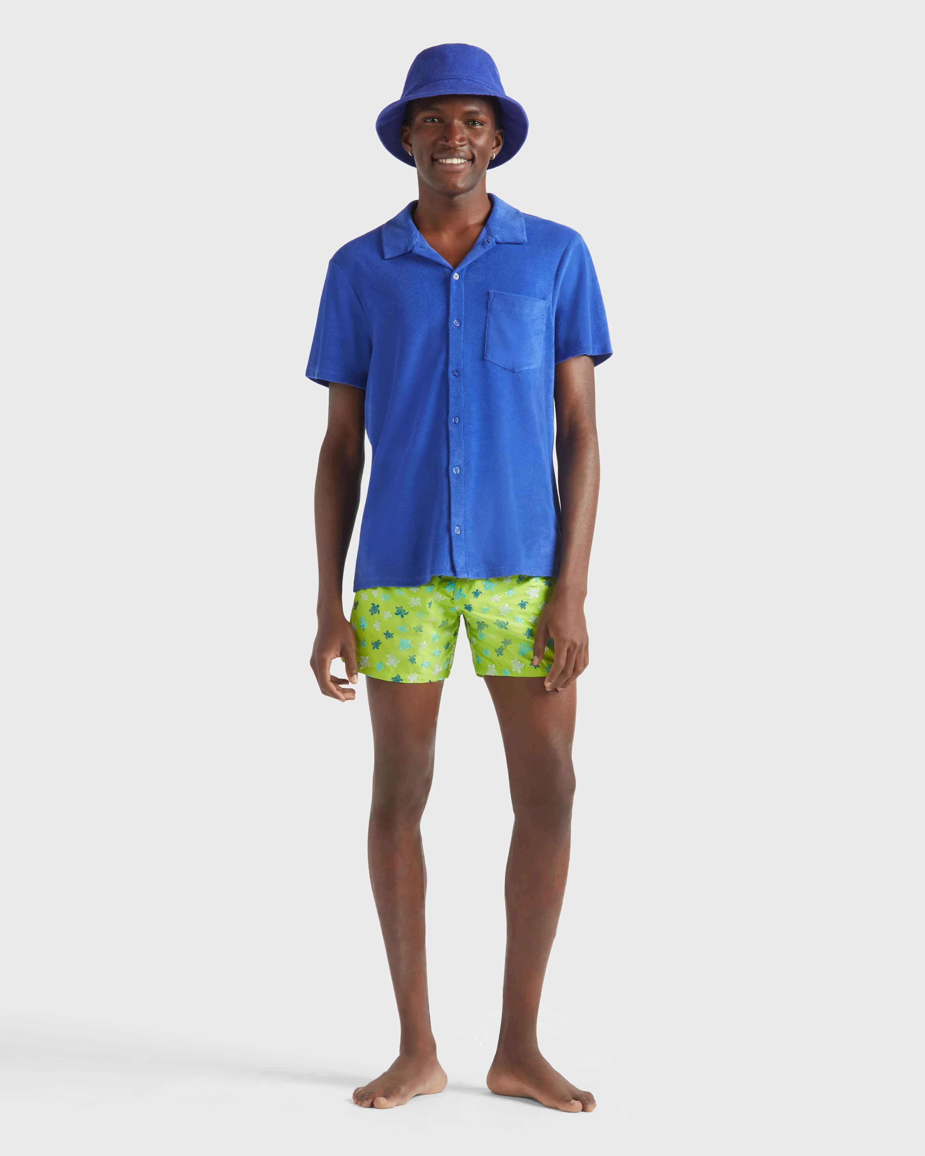 Vilebrequin - Solid Unisex-bowling-hemd Aus Baumwolle - Hemd - Charli - Blau - Größe L – Bild 5