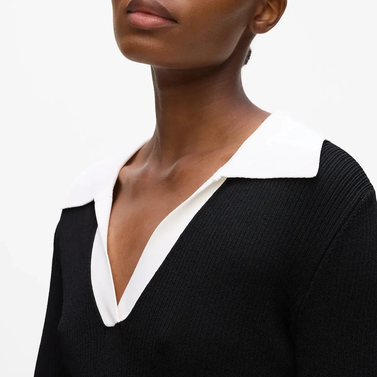 Karl Lagerfeld - Monochromes Poloshirt Top - Größe M - weiß – Bild 3