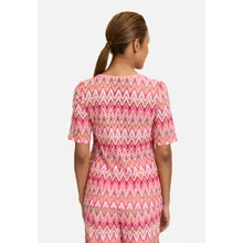 Spitzenshirt mit Rippbündchen Spitzenshirt mit Rippbündchen