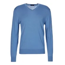 Hackett - GMD Merino Silk V Neck - Größe L - blau Hackett - GMD Merino Silk V Neck - Größe L - blau