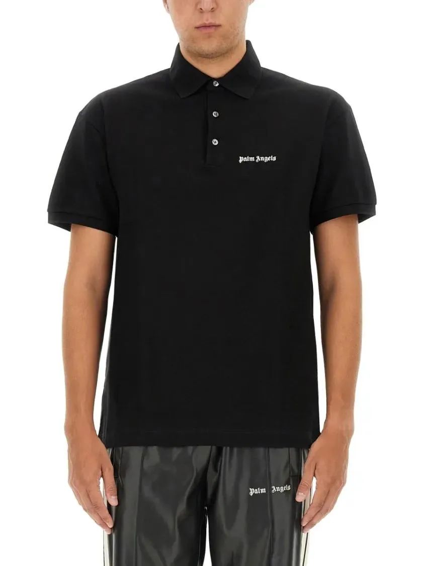Palm Angels - Polo With Logo - Größe M - schwarz Palm Angels - Polo With Logo - Größe M - schwarz