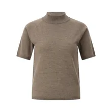 Hemisphere - Kurzarmpullover aus Merinowolle - Größe 40 - braun Hemisphere - Kurzarmpullover aus Merinowolle - Größe 40 - braun