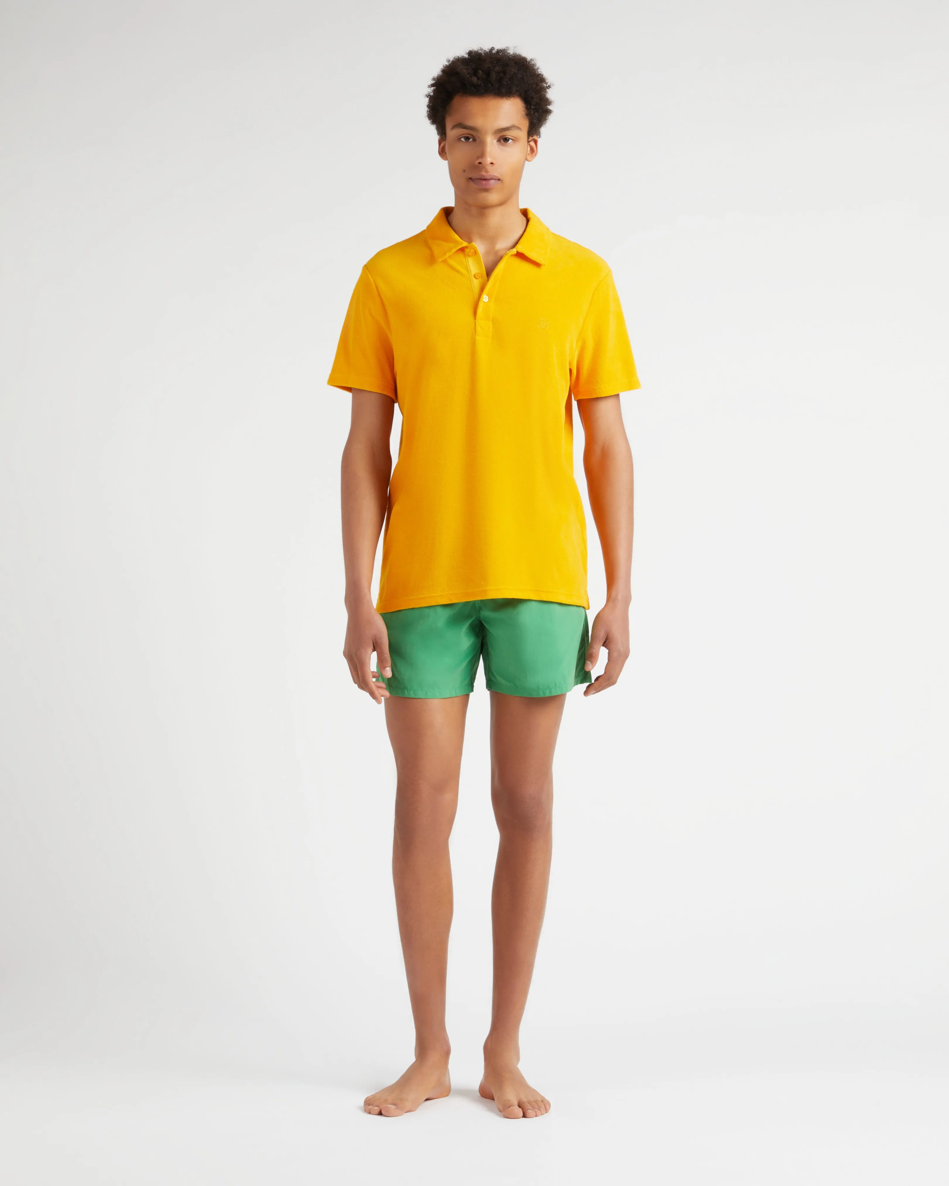 Vilebrequin - Solid Frottee-polohemd Für Herren - Polohemd - Phoenix - Orange - Größe M – Bild 3