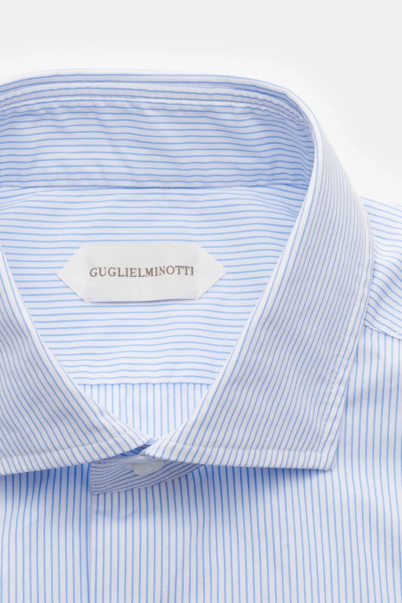 Guglielminotti - Herren - Casual Hemd Haifisch-Kragen blau/weiß gestreift – Bild 2