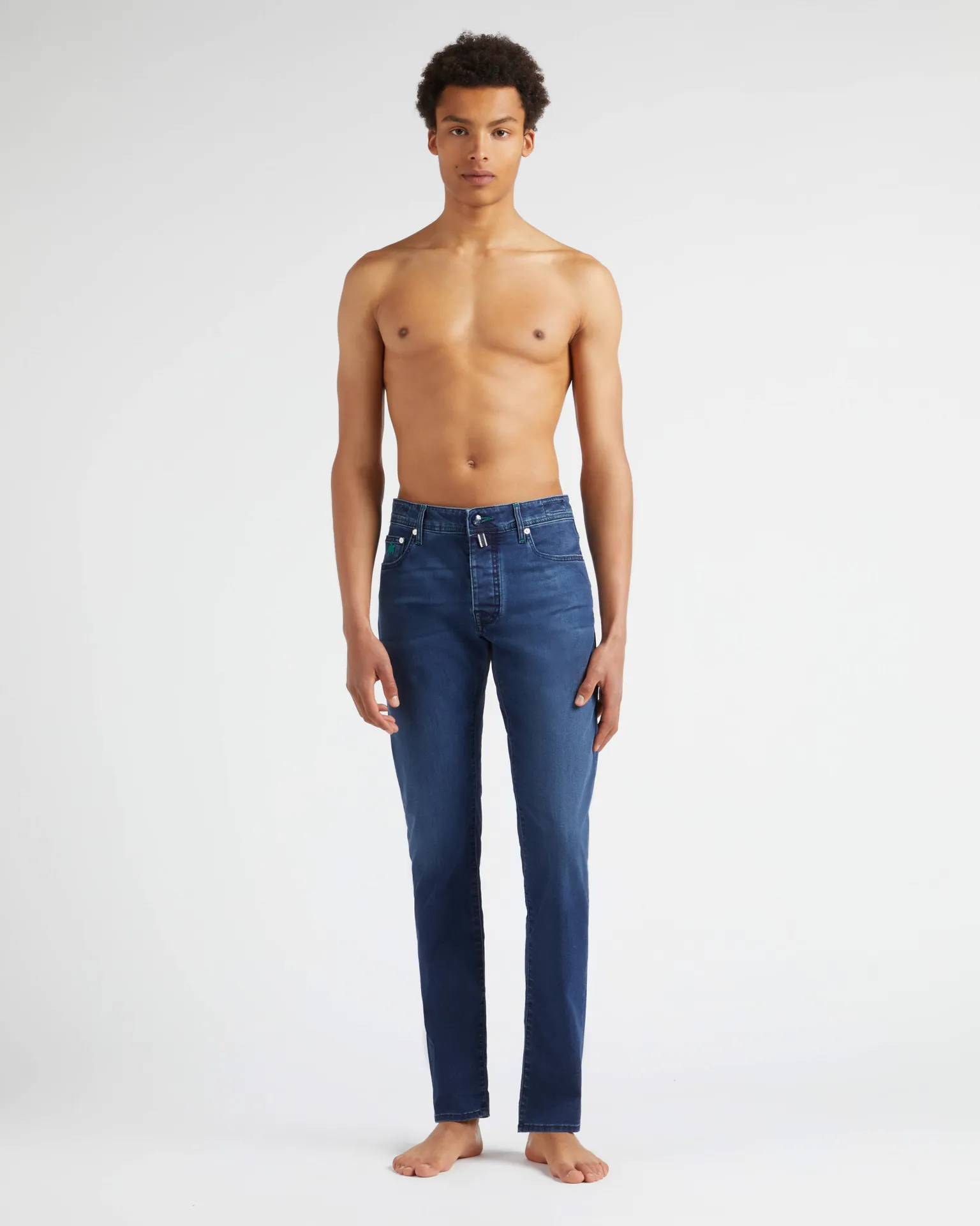 Vilebrequin - Tropical Flowers Denimhose Im 5-taschen-design Für Herren - Jeanshose - Gbetta18 - Blau - Größe 38 – Bild 3