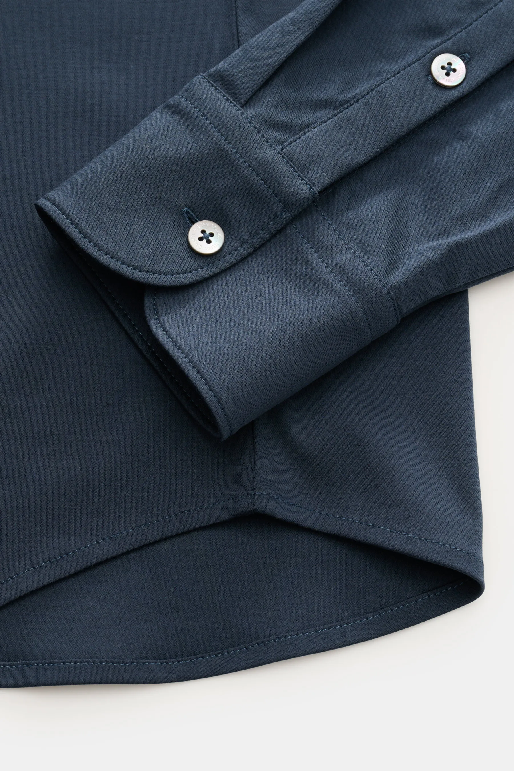 Stefan Brandt - Herren - Jersey-Hemd 'Otis' Haifisch-Kragen dunkelblau – Bild 3