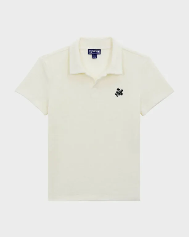Vilebrequin - Frottee-polohemd Mit Aufgestickter Schildkröte Für Jungen - Polohemd - Gill - Weiss - Größe 14 Vilebrequin - Frottee-polohemd Mit Aufgestickter Schildkröte Für Jungen - Polohemd - Gill - Weiss - Größe 14