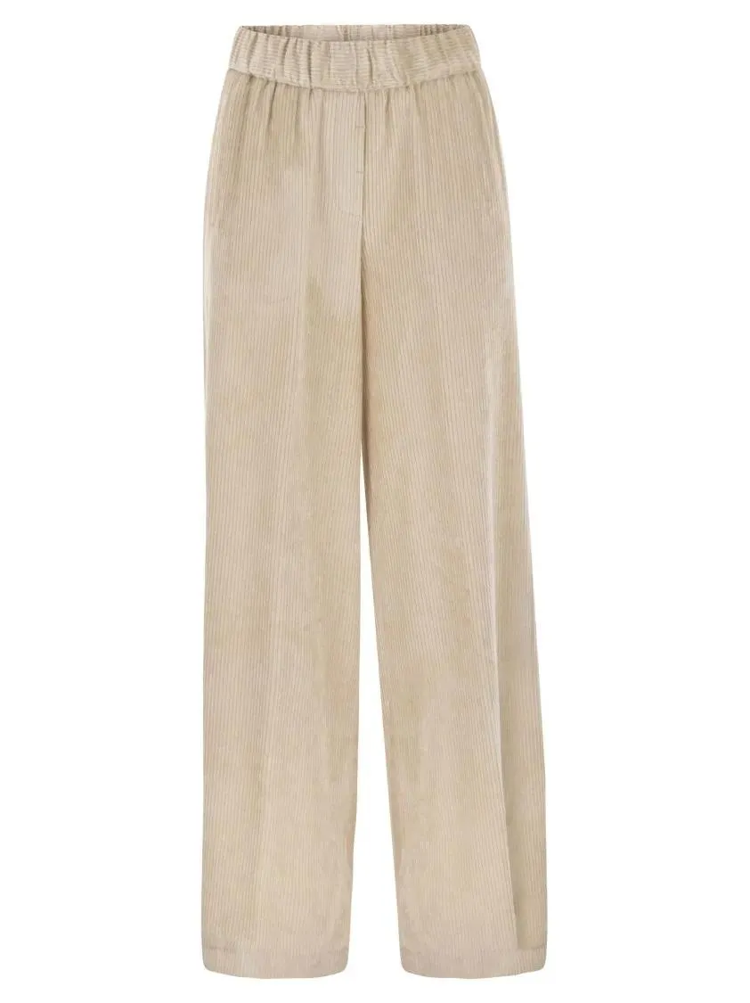 Peserico - Fluid Corduroy Trousers - Größe 40 - beige Peserico - Fluid Corduroy Trousers - Größe 40 - beige