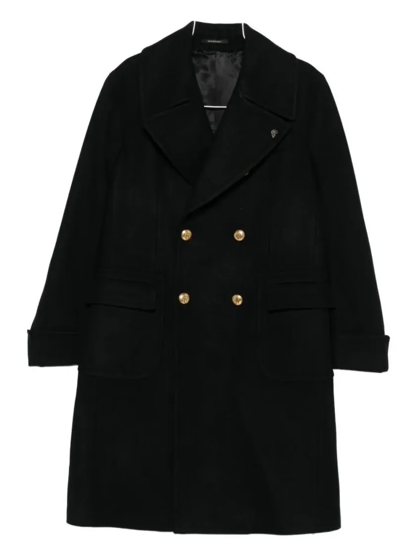 Gabriele Pasini - Double-Breasted Black Peacoat - Größe 48 - schwarz Gabriele Pasini - Double-Breasted Black Peacoat - Größe 48 - schwarz
