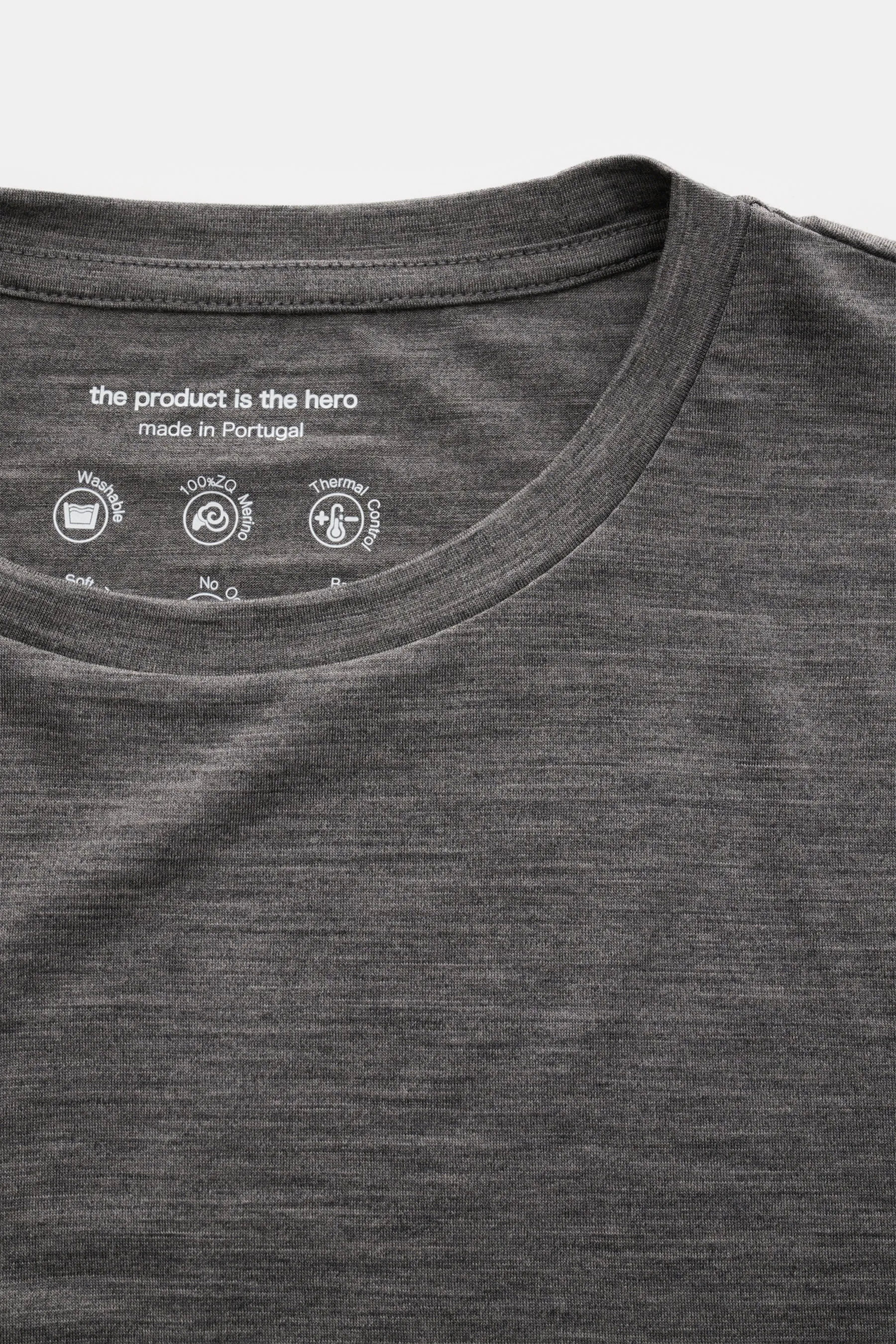 The Product is the Hero - Herren - Merino T-Shirt 'Wool Tee' dunkelgrau meliert – Bild 2