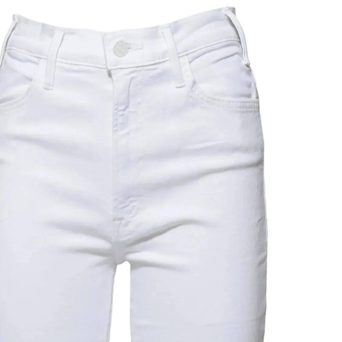 Mother - The Hustler Ankle Fray White Cotton Jeans - Größe 25 - weiß – Bild 2
