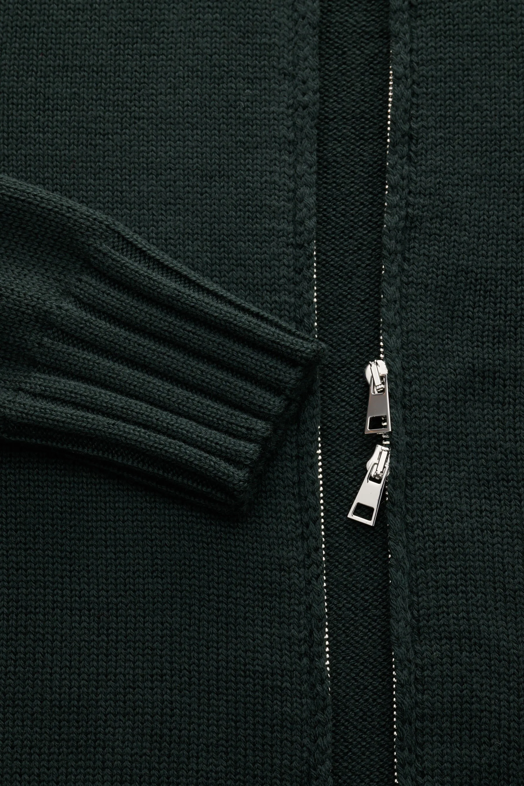 B.F. Knitwear - Herren - Merino Strickjacke dunkelgrün – Bild 3