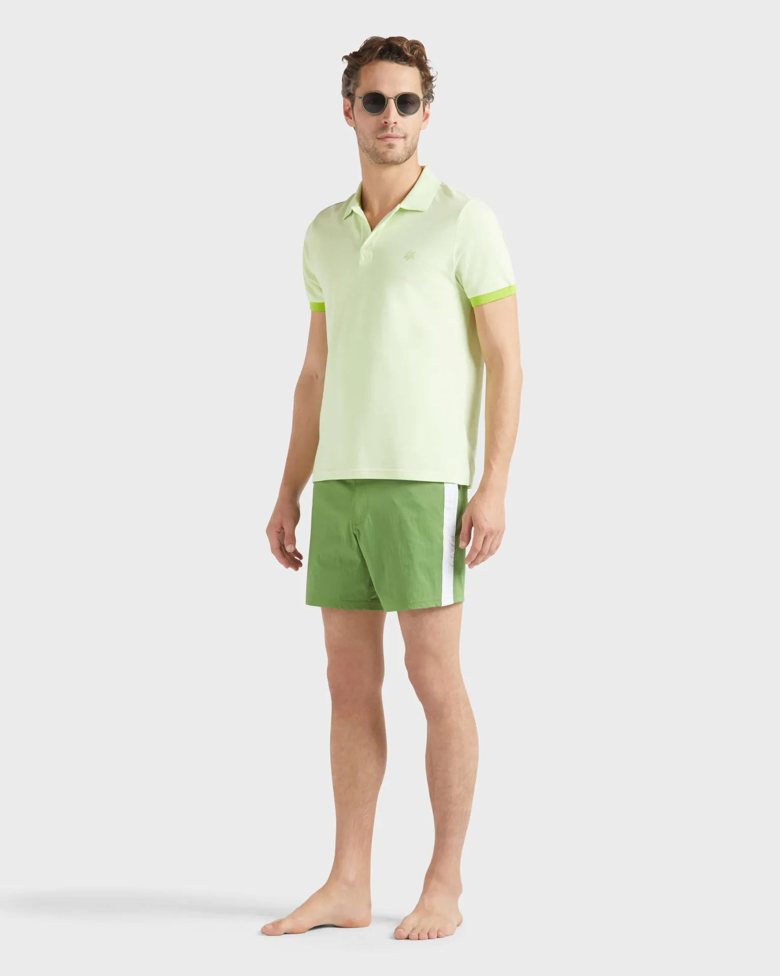Vilebrequin - Color Block Stretch-badeshorts Mit Flachem Bund Für Herren - Bademode - Merle - Grün - Größe L – Bild 5