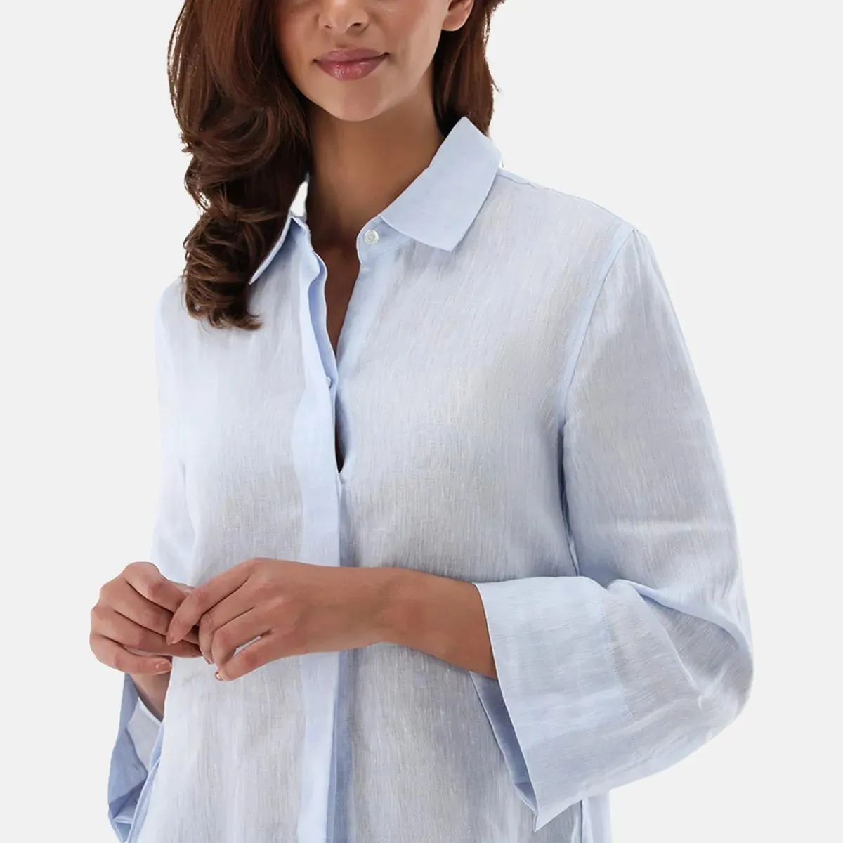 VAN LAACK - Bluse Modern Fit Uni - Größe 44 - blau – Bild 2