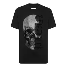 Philipp Plein - T-Shirt Rundhalsausschnitt Ss Gothic Plein Verzier - Größe M - schwarz Philipp Plein - T-Shirt Rundhalsausschnitt Ss Gothic Plein Verzier - Größe M - schwarz