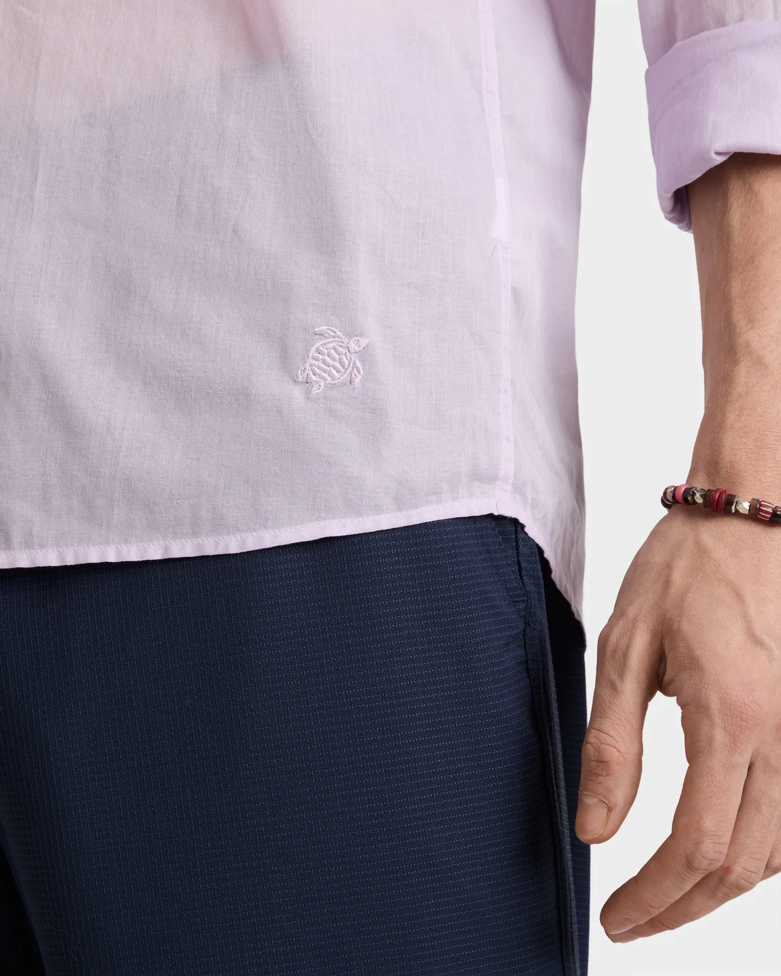 Vilebrequin - Leichtes Solid Unisex-hemd Aus Baumwollvoile - Hemd - Caracal - Rosa - Größe M – Bild 5