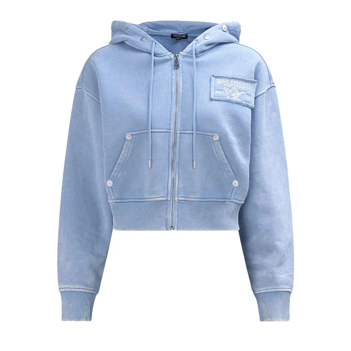 True Religion - Zip-Hoodie VINTAGE WASHED - Größe S - blau True Religion - Zip-Hoodie VINTAGE WASHED - Größe S - blau
