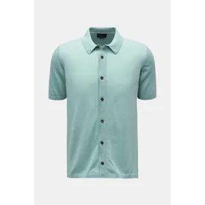 Roberto Collina - Herren - Kurzarm-Strickhemd schmaler Kragen mintgrün Roberto Collina - Herren - Kurzarm-Strickhemd schmaler Kragen mintgrün
