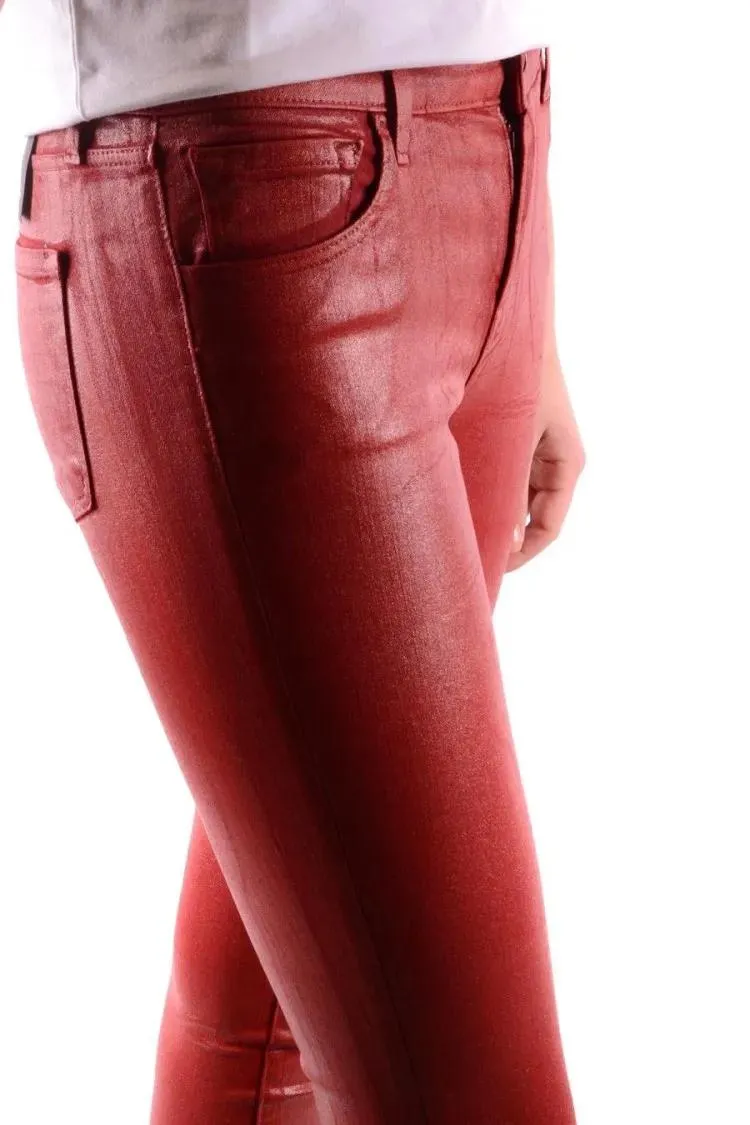 J Brand - Slim-Fit Cropped Jeans With Coated Finish - Größe 26 - rot – Bild 3