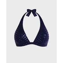 Vilebrequin - Relief Sparkling Neckholder-bikinioberteil Für Damen - Bademode - Fleche - Blau - Größe XL Vilebrequin - Relief Sparkling Neckholder-bikinioberteil Für Damen - Bademode - Fleche - Blau - Größe XL