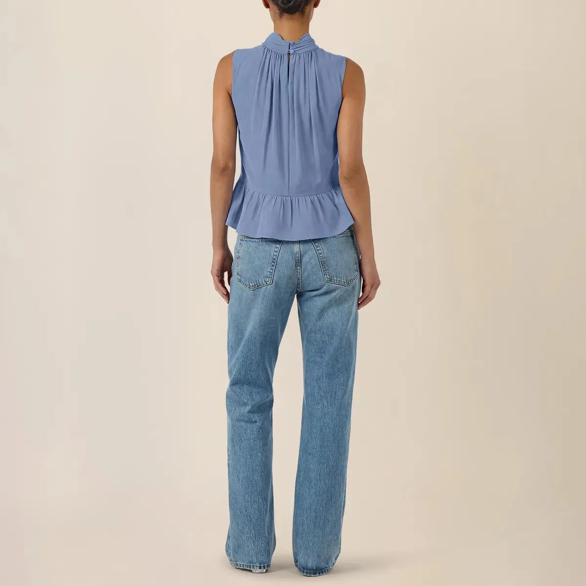 Apart - Top mit Volant - Größe 38 - blau – Bild 2