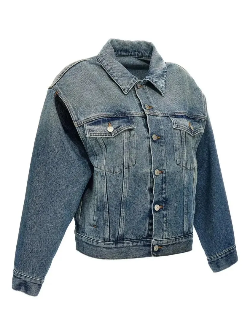 MM6 Maison Margiela - Cut-Out Denim Jacket - Größe 38 - blau – Bild 4