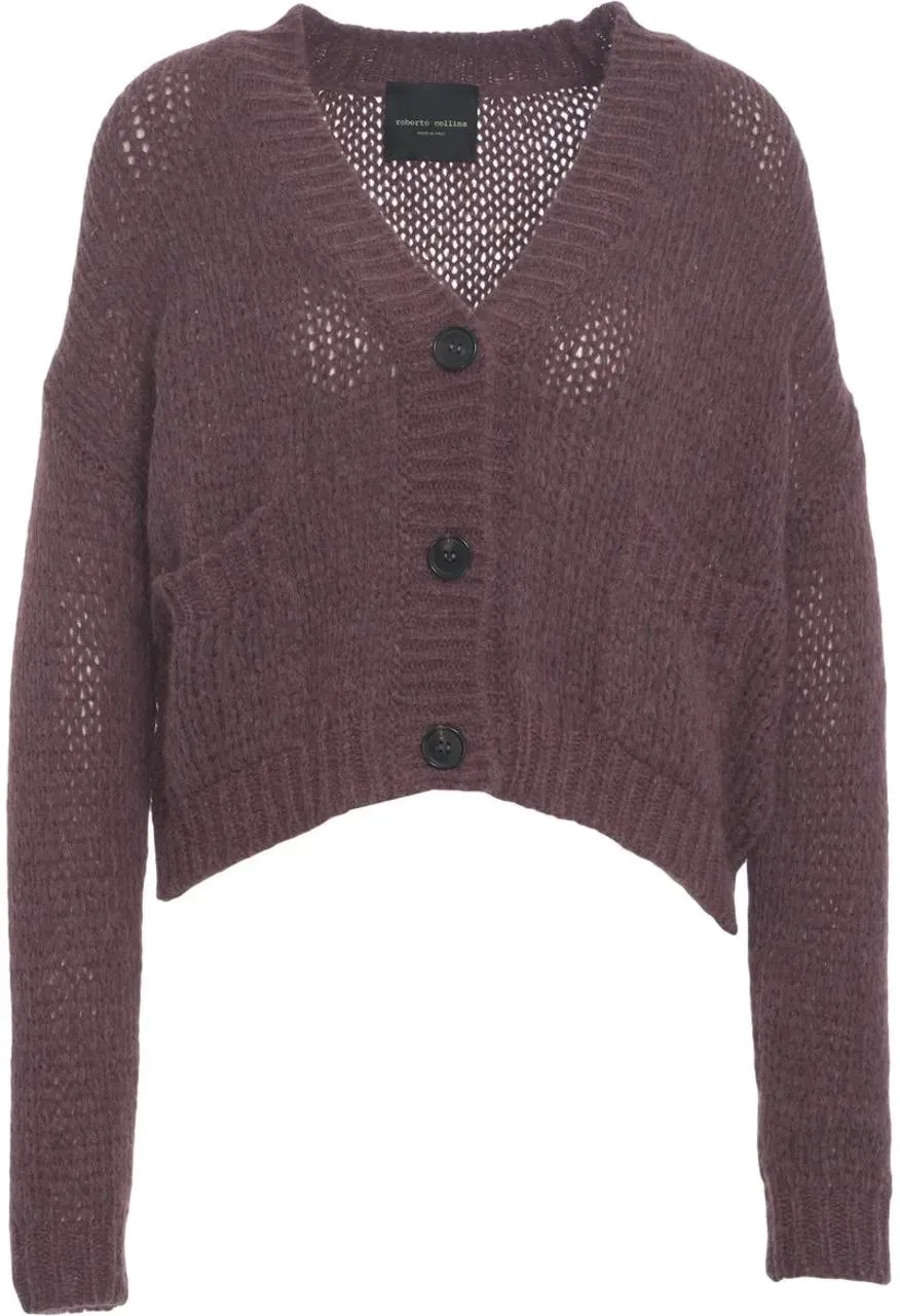 Roberto Collina - Knit cardigan with V-neck - Größe S - bunt Roberto Collina - Knit cardigan with V-neck - Größe S - bunt