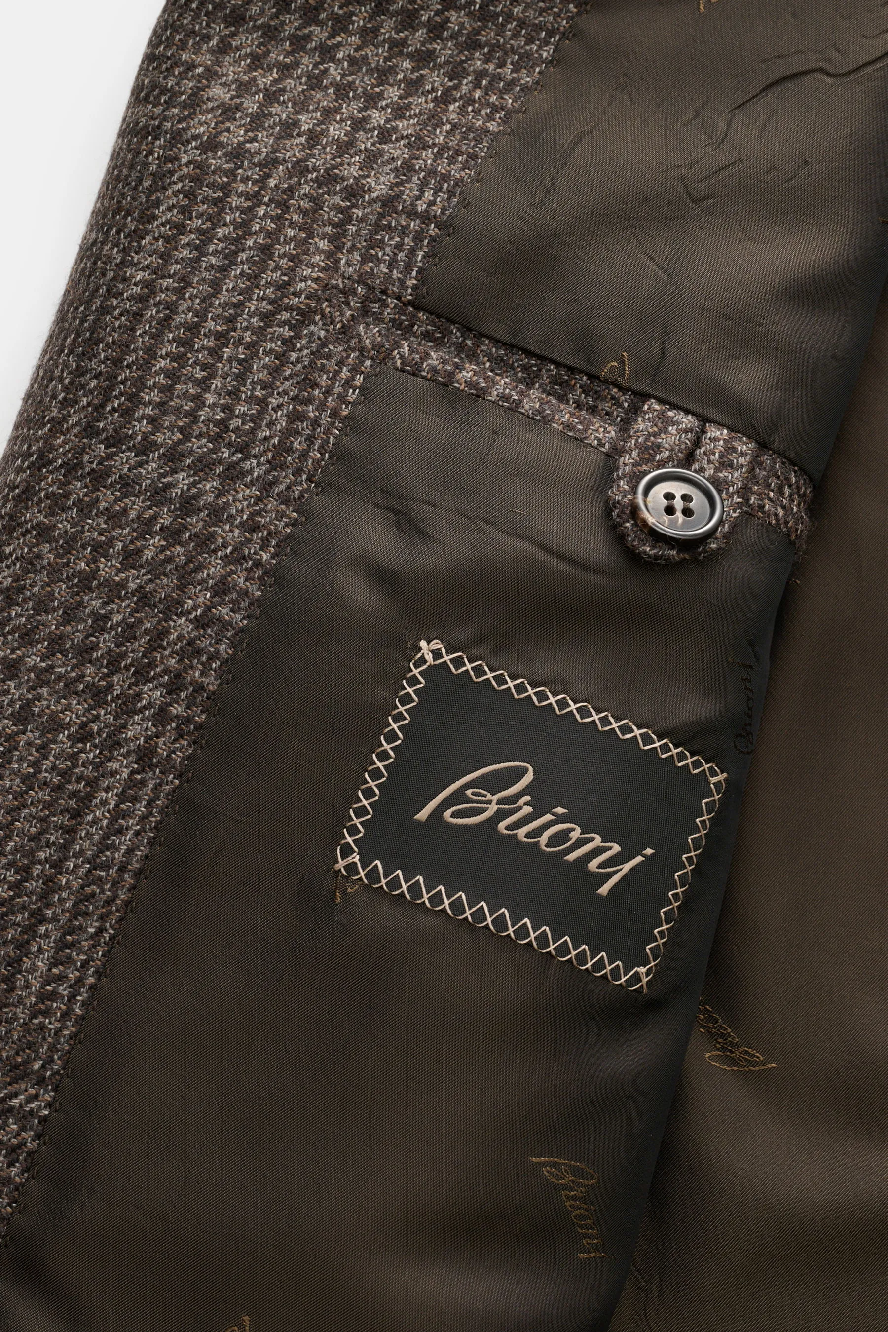 Brioni - Herren - Cashmere Sakko 'New Plume' dunkelbraun/graubraun kariert – Bild 4