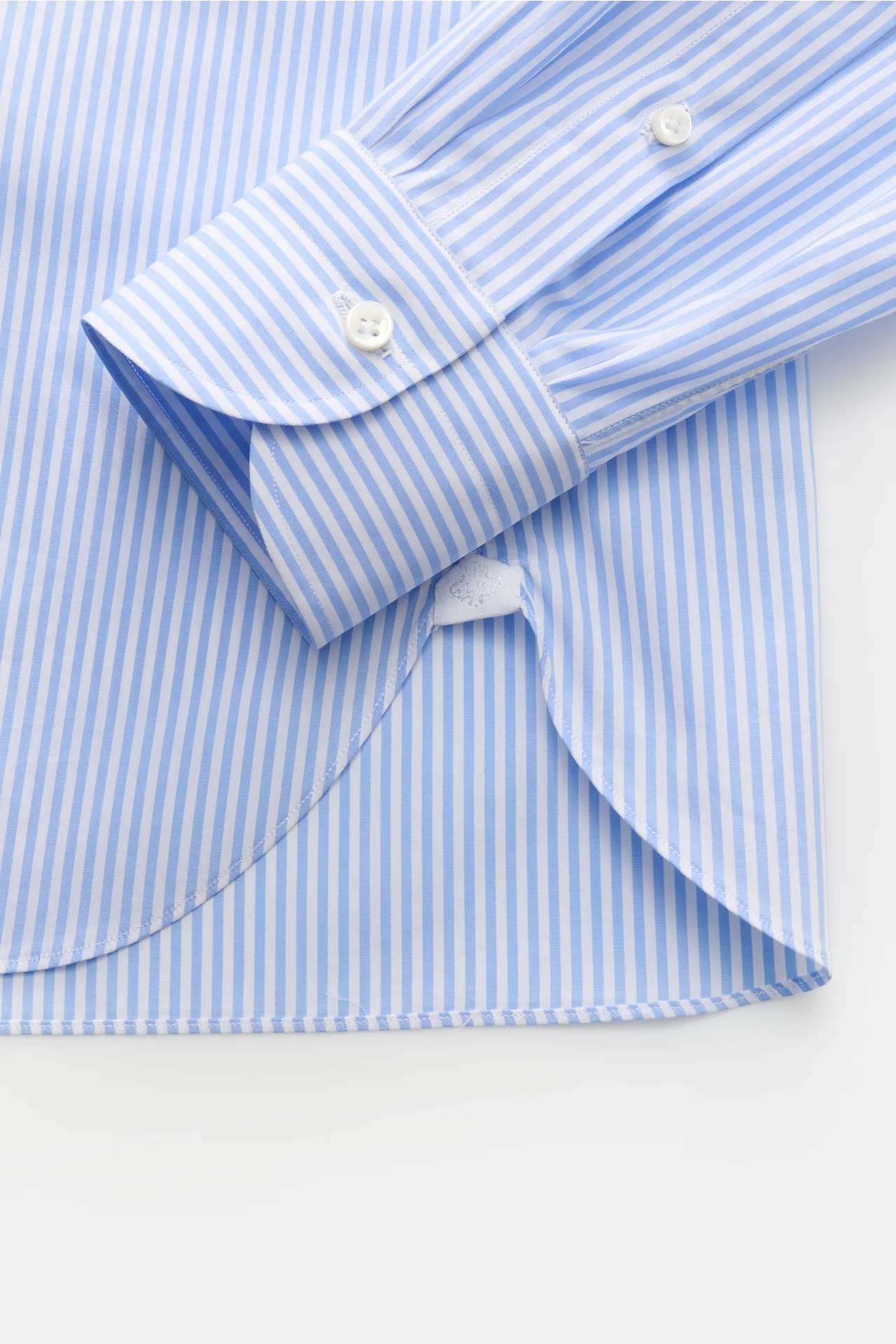 Borrelli - Herren - Business Hemd 'Nando' Haifisch-Kragen hellblau/weiß gestreift – Bild 3