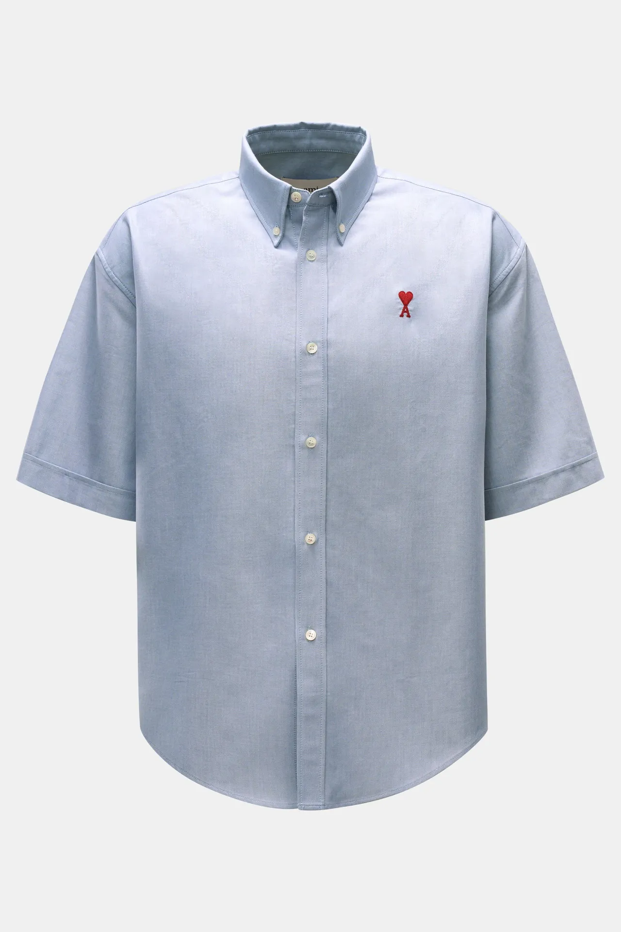 Ami Paris - Herren - Kurzarmhemd Button-Down-Kragen %27Loden%27 rauchblau Ami Paris - Herren - Kurzarmhemd Button-Down-Kragen %27Loden%27 rauchblau