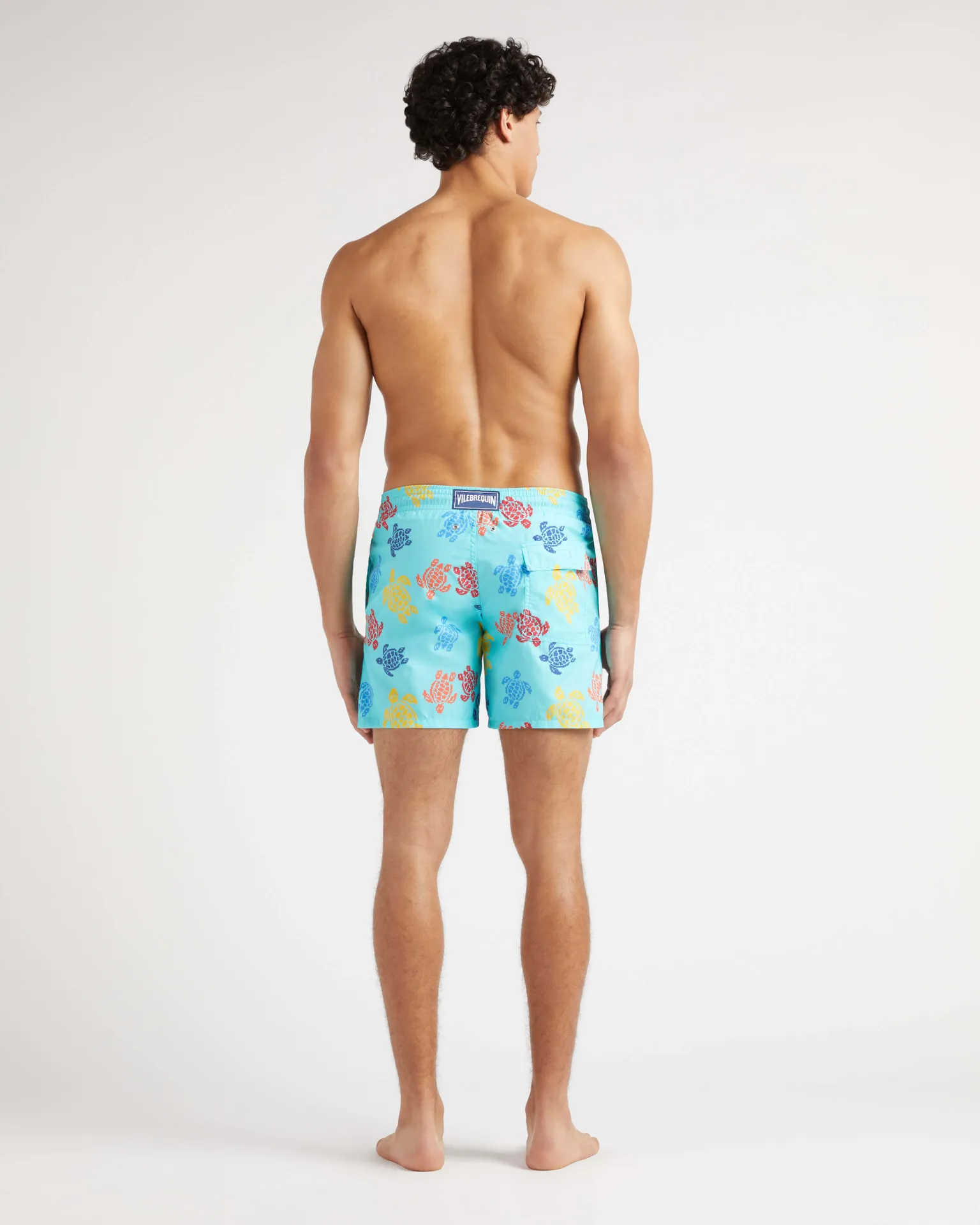 Vilebrequin - Ronde Des Tortues Tricot Badeshorts Für Herren – Vilebrequin X Falke - Bademode - Moorea - Blau - Größe XS – Bild 4