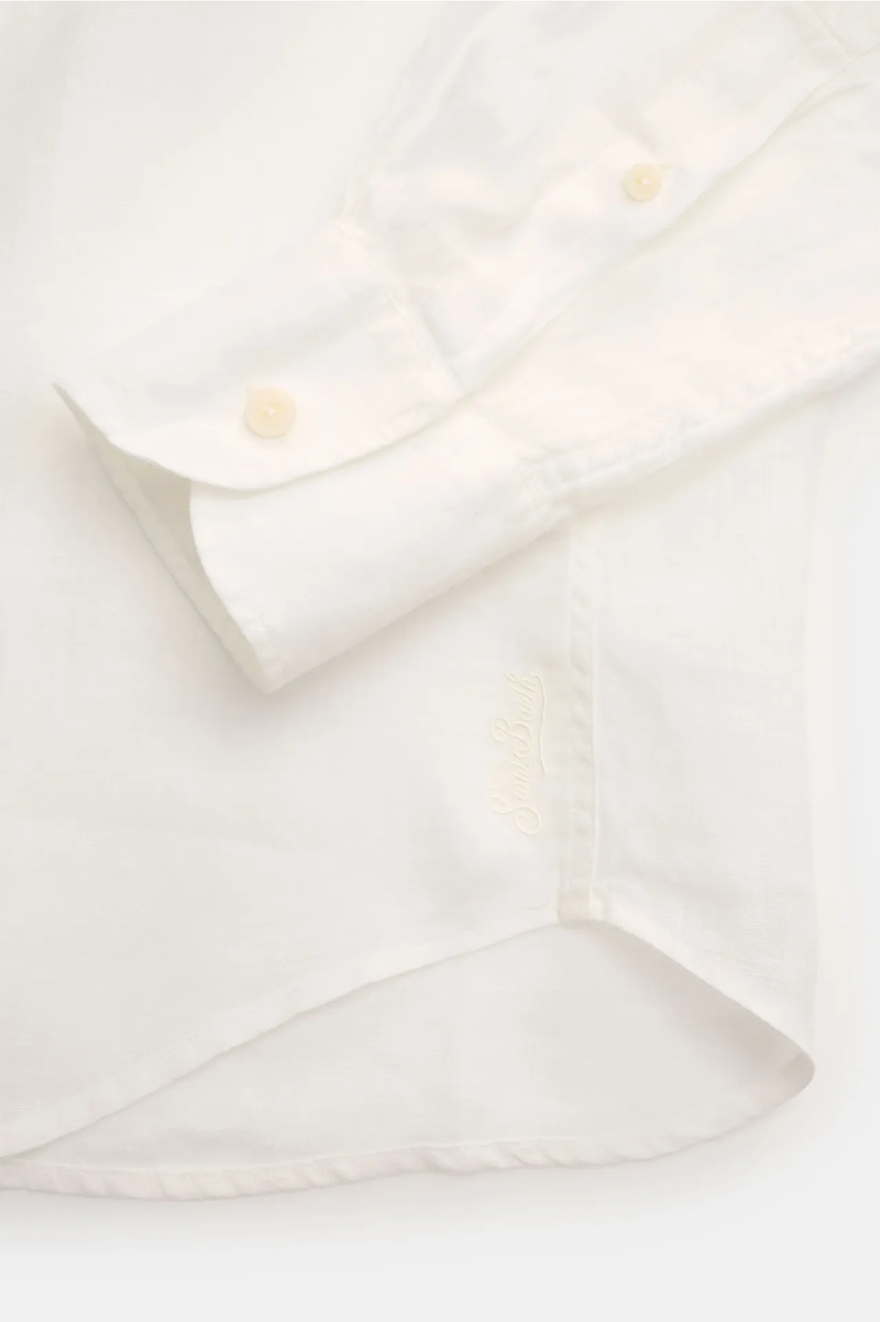 MC2 Saint Barth - Herren - Leinenhemd 'Pamplona' Haifisch-Kragen offwhite – Bild 3