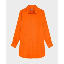 Vilebrequin - Solid Hemdkleid Aus Leinen Für Damen - Kleid - Fragance - Orange - Größe XL Vilebrequin - Solid Hemdkleid Aus Leinen Für Damen - Kleid - Fragance - Orange - Größe XL