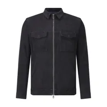 GMS-75 - Overshirt aus Veloursleder - Größe XXL - schwarz GMS-75 - Overshirt aus Veloursleder - Größe XXL - schwarz