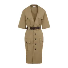 Saint Laurent - Dark Beige Cotton Dress - Größe 38 - braun Saint Laurent - Dark Beige Cotton Dress - Größe 38 - braun