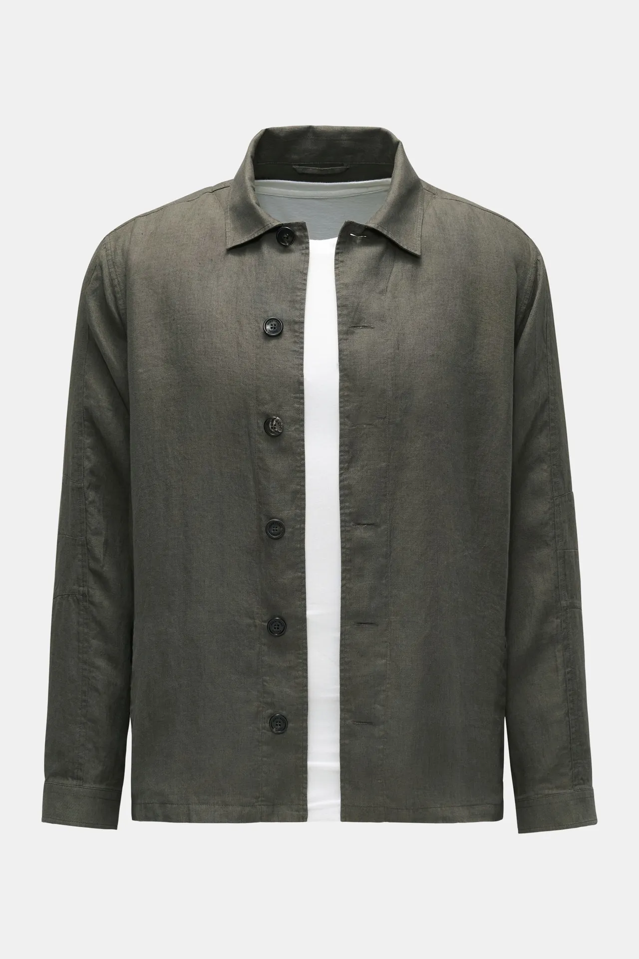 Weber+Weber - Herren - Leinen-Overshirt %27Linen Light Overshirt%27 oliv Weber+Weber - Herren - Leinen-Overshirt %27Linen Light Overshirt%27 oliv