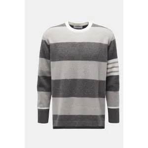 Thom Browne - Herren - Rundhalspullover grau/creme gestreift Thom Browne - Herren - Rundhalspullover grau/creme gestreift