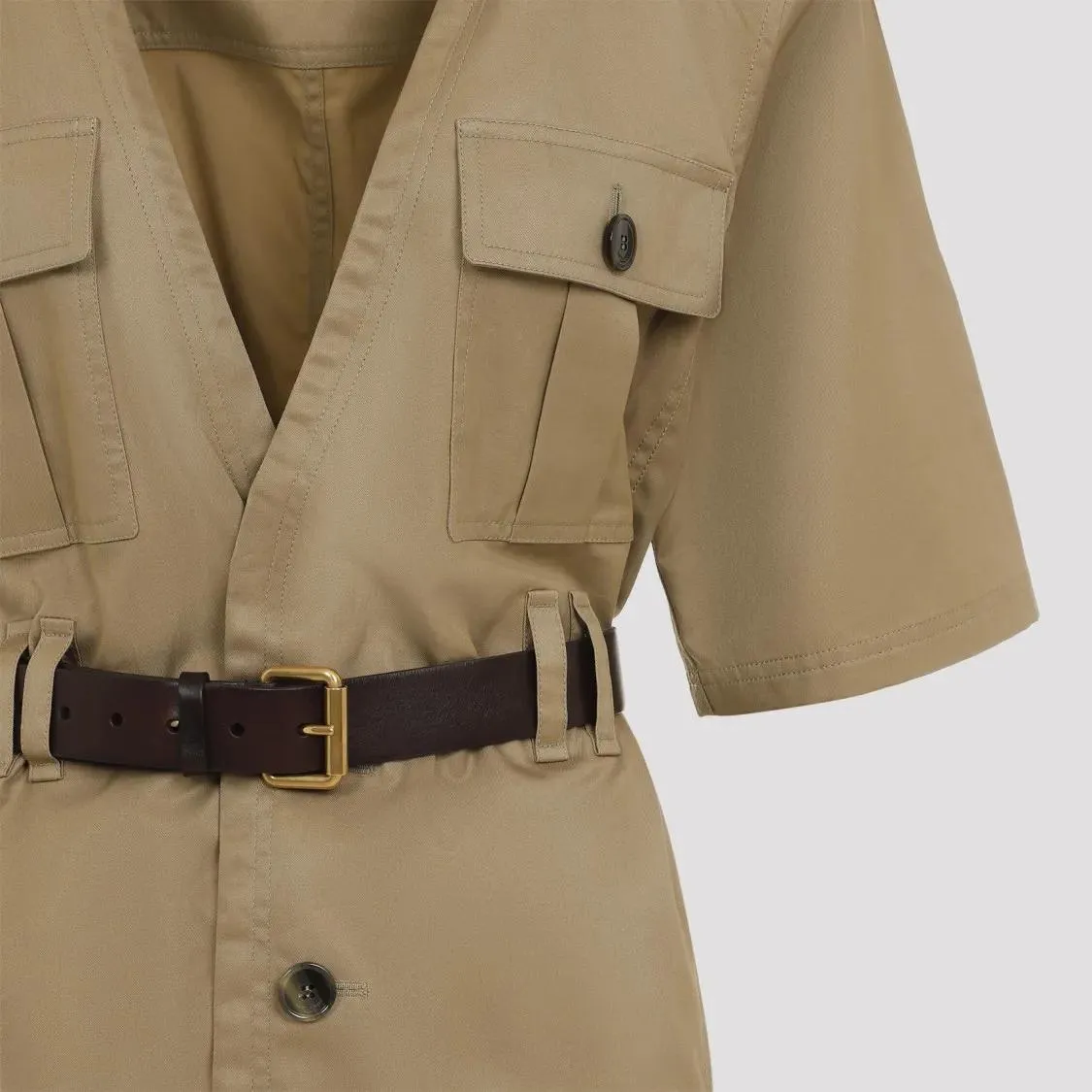 Saint Laurent - Dark Beige Cotton Dress - Größe 38 - braun – Bild 2