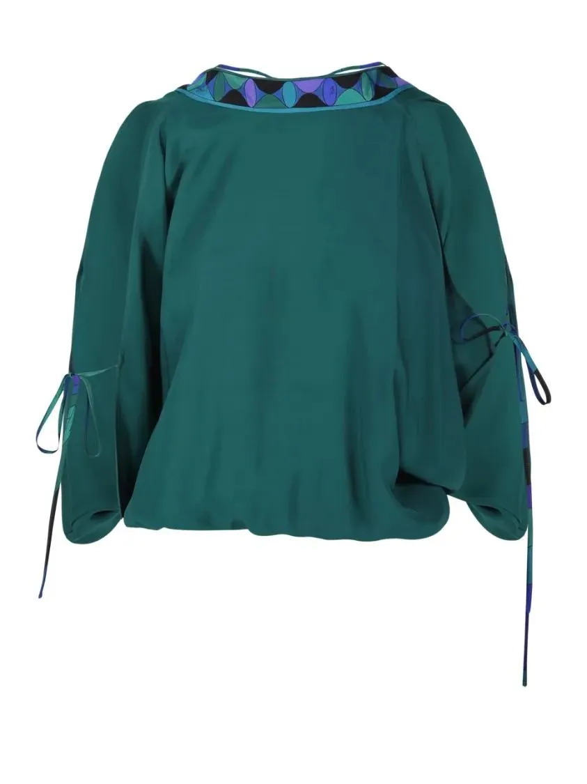 Emilio Pucci - Relaxed Silhouette Blouse With Geometric Pattern - Größe 38 - grün Emilio Pucci - Relaxed Silhouette Blouse With Geometric Pattern - Größe 38 - grün