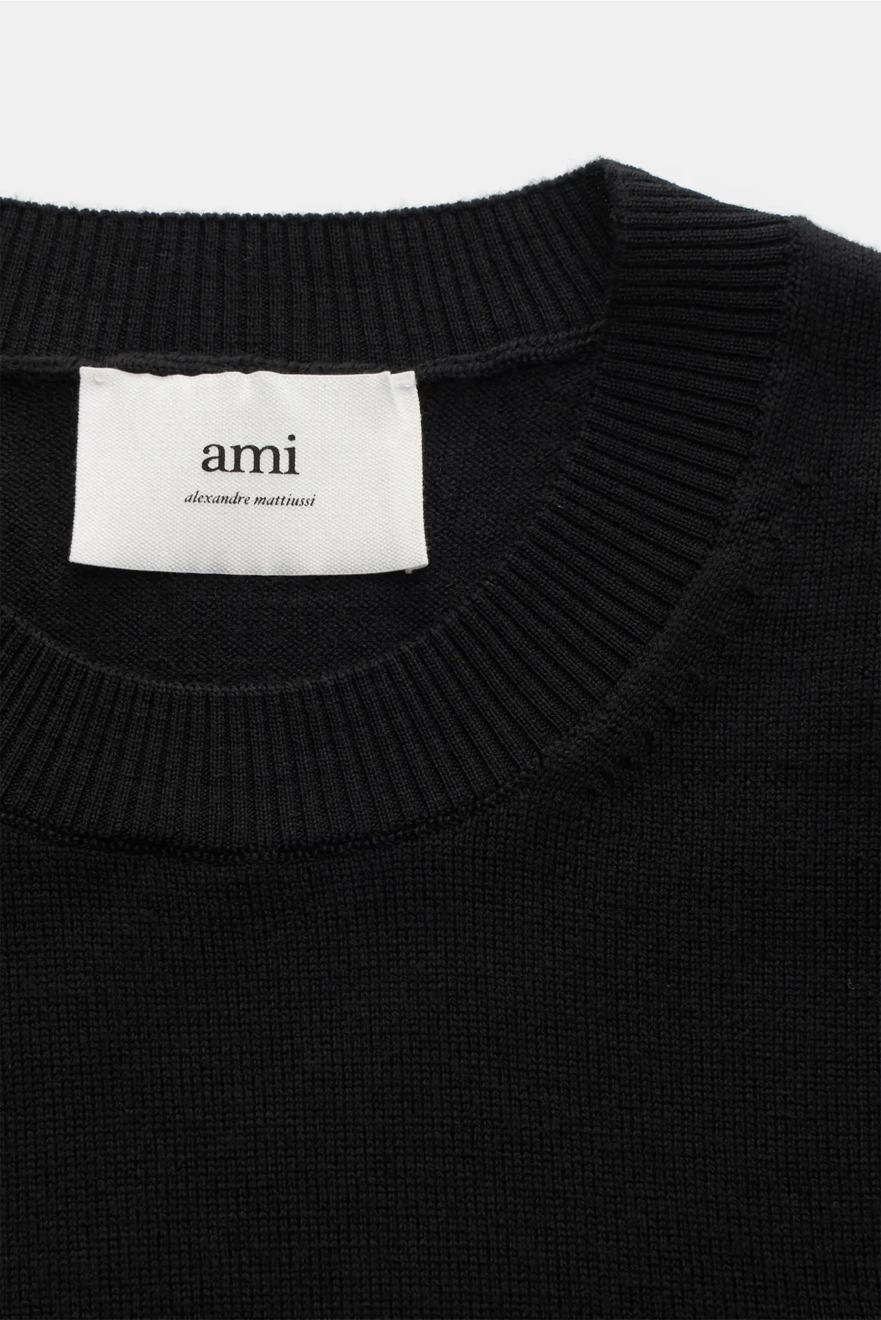 Ami Paris - Herren - Merino Rundhalspullover schwarz – Bild 2