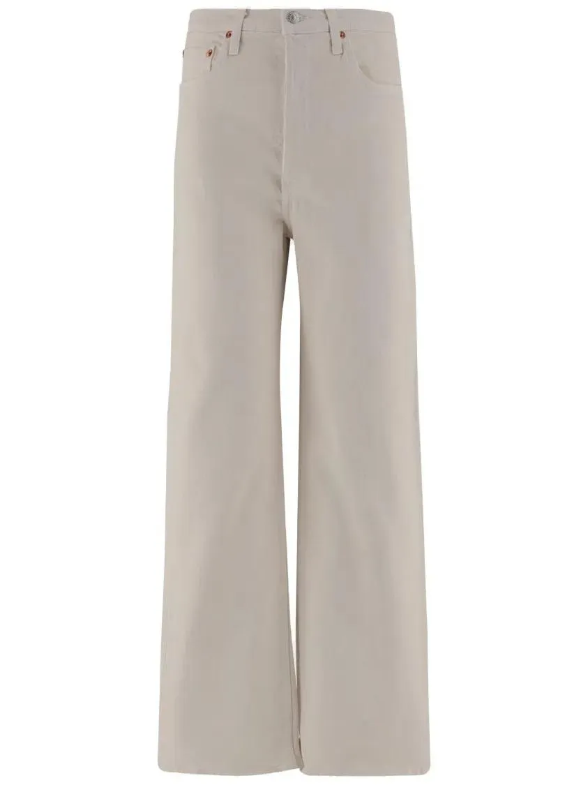 RE/DONE - Wide Leg Stretch Cotton Pants With Classic Five-Po - Größe 29 - weiß RE/DONE - Wide Leg Stretch Cotton Pants With Classic Five-Po - Größe 29 - weiß