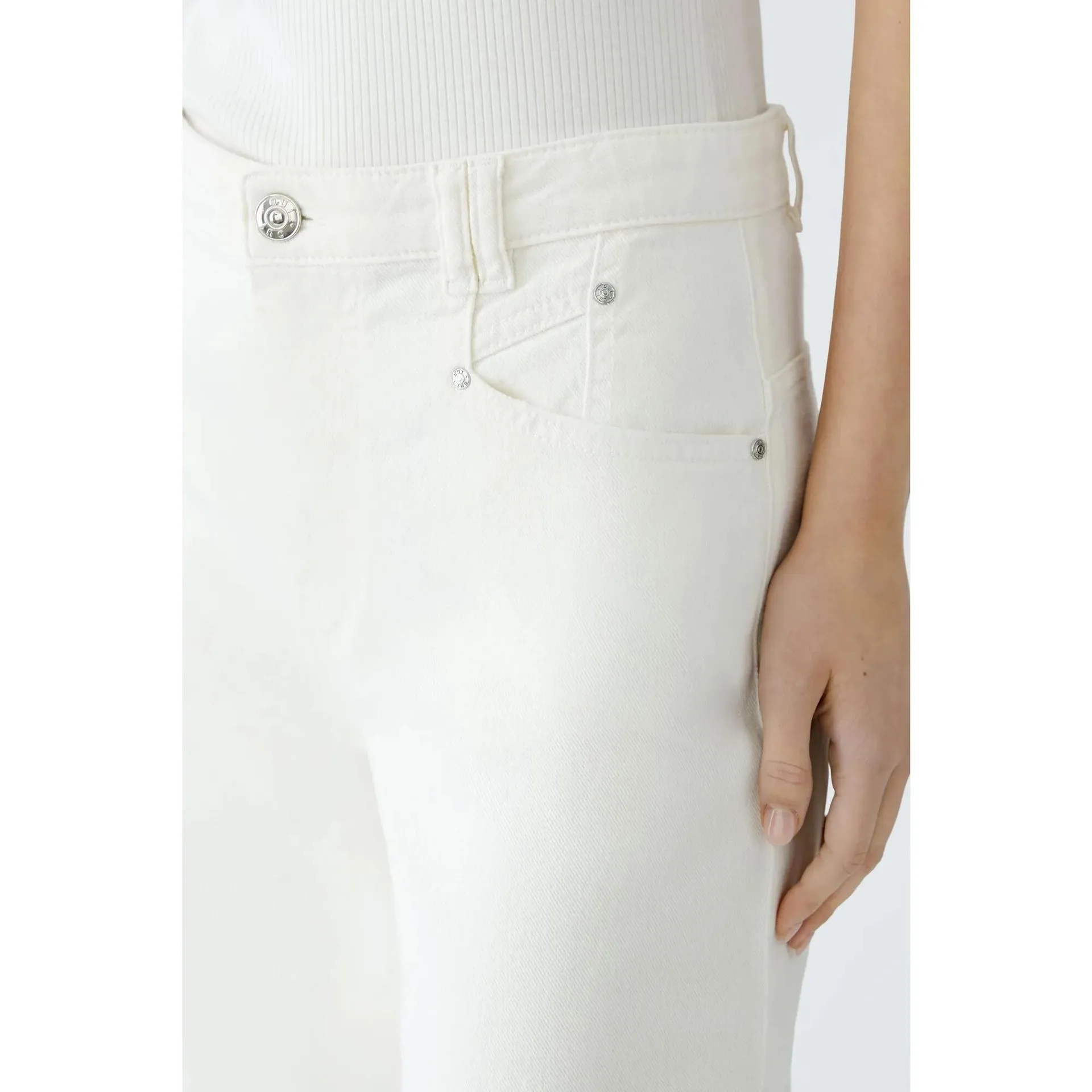 Oui - Jeans HIGH RISE wide leg - Größe 42 - creme – Bild 3