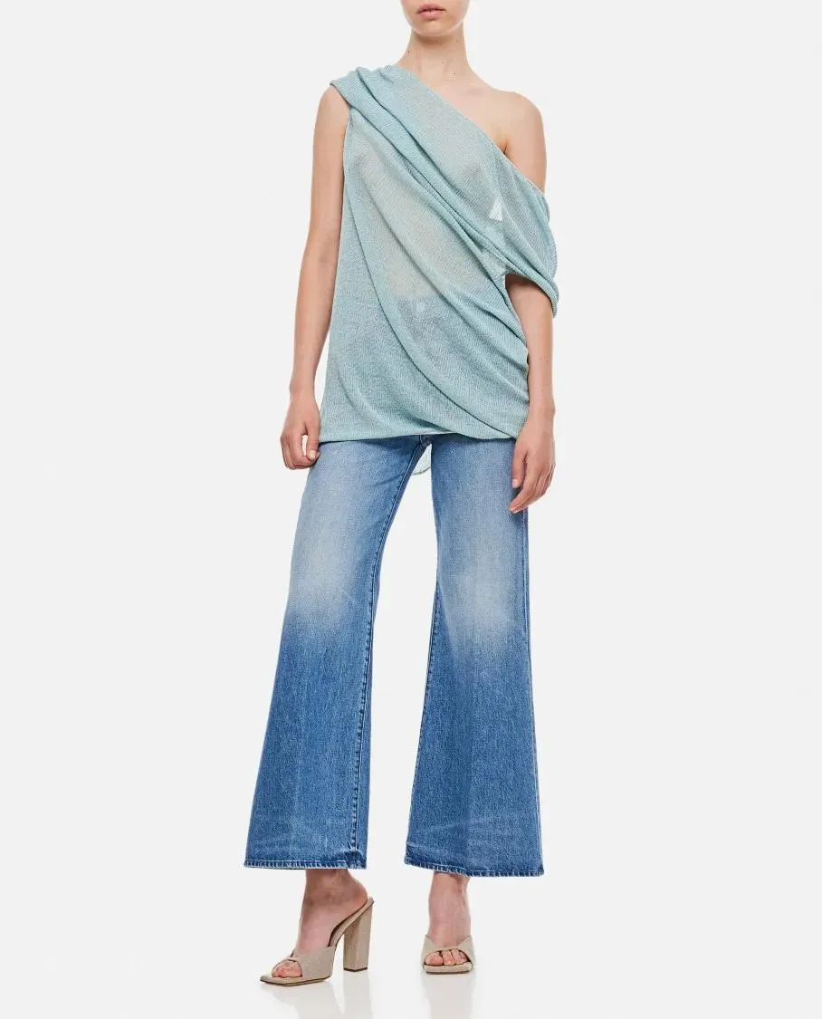 Vitelli - Membrane Linen Draped Top - Größe 1 - blau – Bild 2